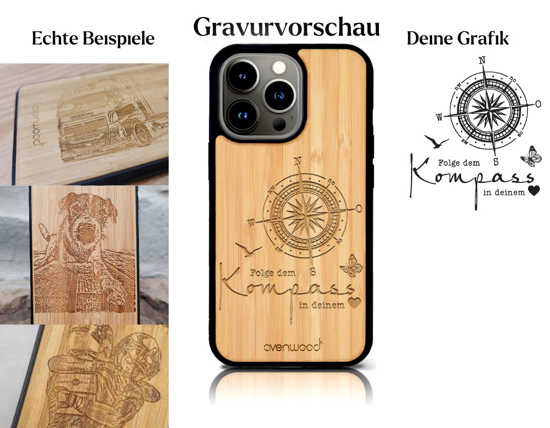 INDIVIDUELL iPhone 15 Pro Bambus-Kunststoff